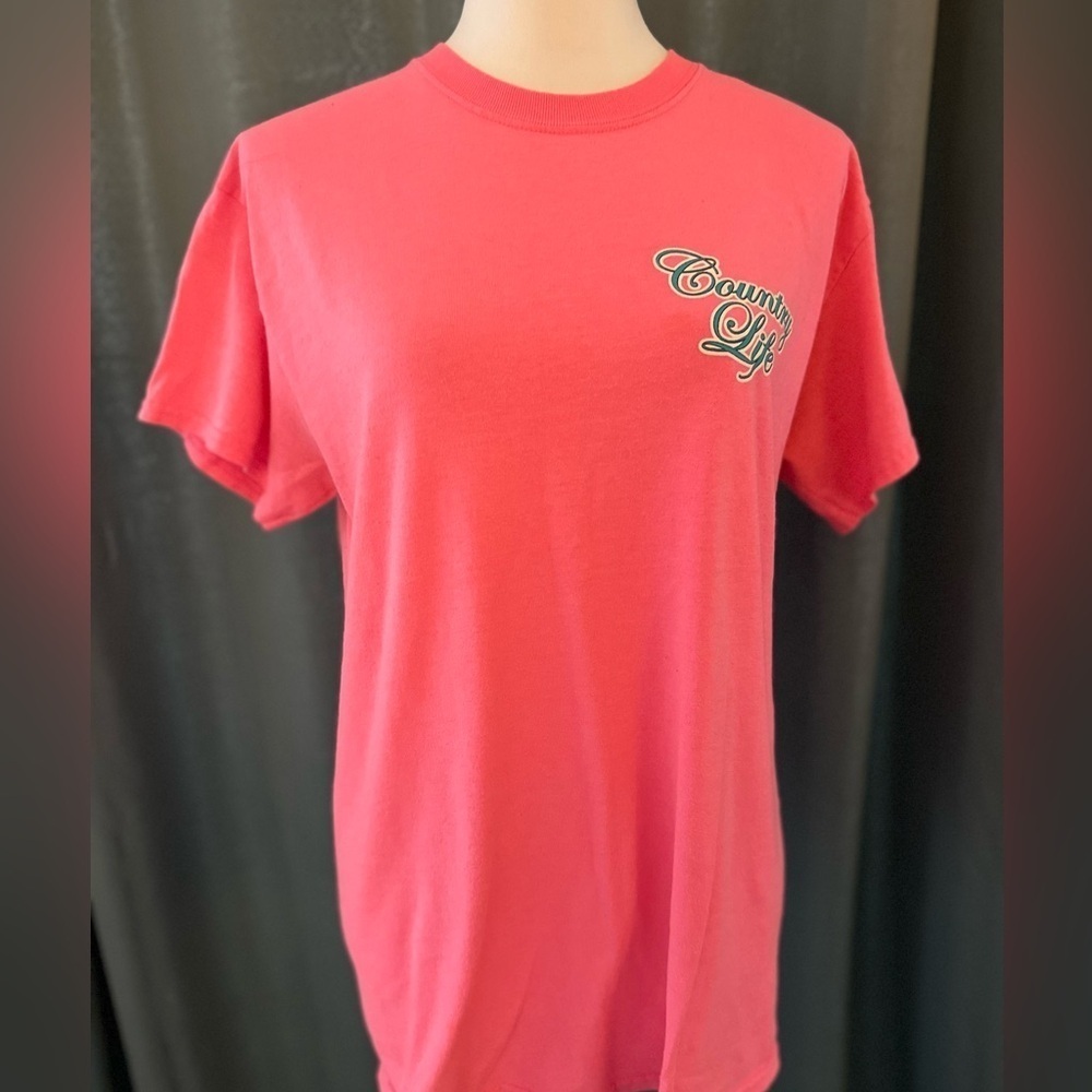 Country Life Pink T Shirt with Texas Longhorn on the back